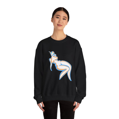 Artistic Abstract Female Figure Crewneck Sweatshirt, Cozy Unisex Pullover, Fashionable Gift for Her, Casual Wear, Everyday Comfort