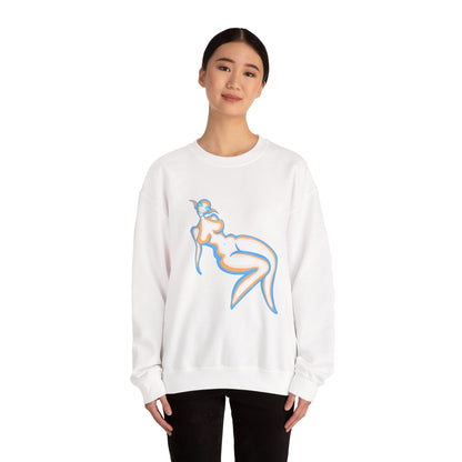 Artistic Abstract Female Figure Crewneck Sweatshirt, Cozy Unisex Pullover, Fashionable Gift for Her, Casual Wear, Everyday Comfort