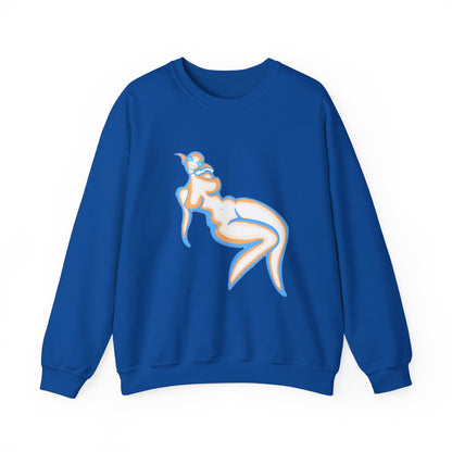 Artistic Abstract Female Figure Crewneck Sweatshirt, Cozy Unisex Pullover, Fashionable Gift for Her, Casual Wear, Everyday Comfort