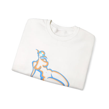 Artistic Abstract Female Figure Crewneck Sweatshirt, Cozy Unisex Pullover, Fashionable Gift for Her, Casual Wear, Everyday Comfort